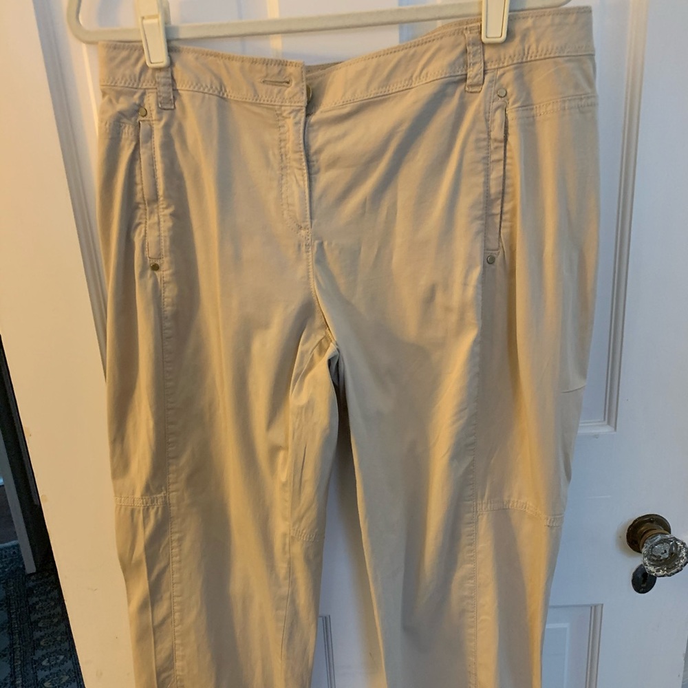 Chico petite ankle beige cotton pants